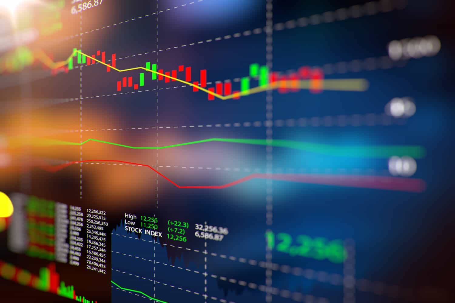 financial graph on technology abstract background represent financial crisis