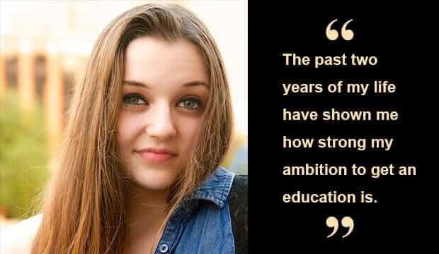 quote of a lady about getting an education